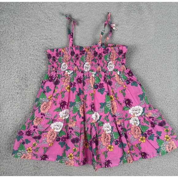 Janie and Jack Smocked 18-24 months Pink Dress Phlox Pink Floral Pattern Flowers - Picture 1 of 8